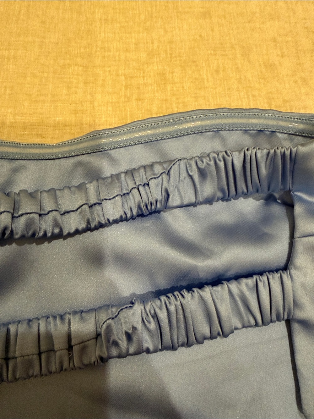 Tiger Mist Pale Blue Satin Strapless Bustier Top - Picture 4 of 5